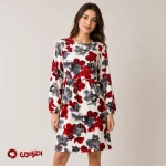 پیراهن زنانه گلدار کمر چین‌دار مدل آیلین | کد 9586/9