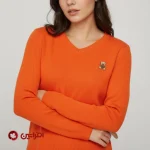 بلوز کبریتی زنانه آستین بلند نارنجی | کد 7574
