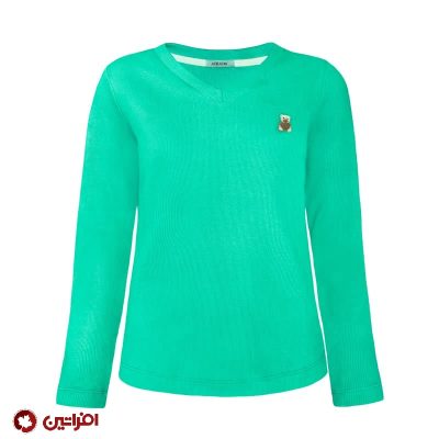 بلوز آستین بلند سبز مدل کبریتی افراتین کد 7574