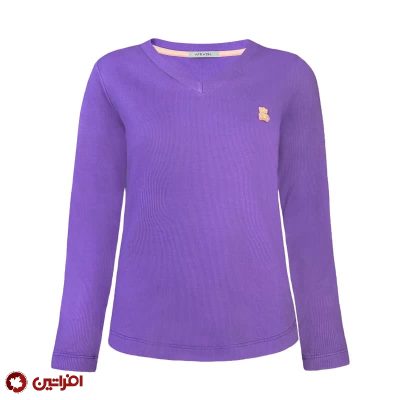 بلوز آستین بلند بنفش مدل کبریتی افراتین کد 7574