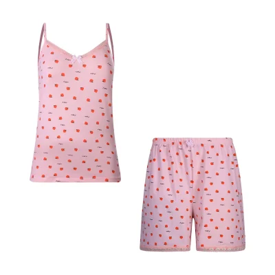 ست تاپ و شلوارک زنانه افراتین مدل هلو کد 6603 رنگ صورتی