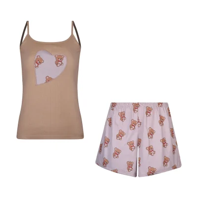 ست تاپ و شلوارک زنانه افراتین مدل خرسی کد 6606