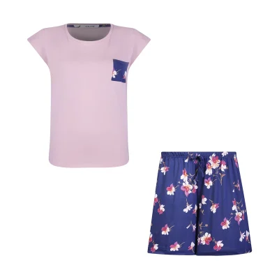 ست تیشرت و شلوارک زنانه افراتین مدل زرپران کد 6596 رنگ صورتی