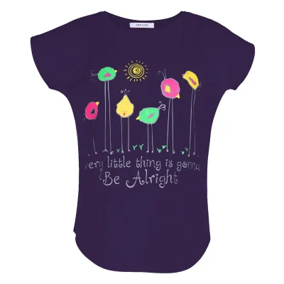 تیشرت زنانه افراتین طرح جوجه کد 2549 رنگ بنفش