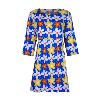 پیراهن یقه گرد زنانه افراتین مدل کژال گل درشت کد 9602