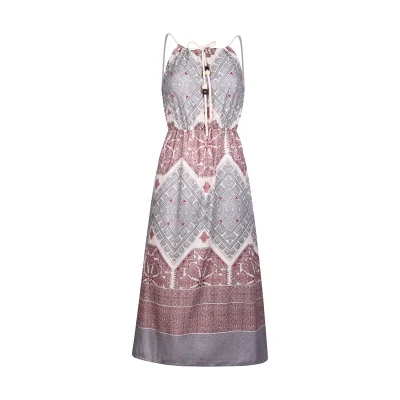 پیراهن ساحلی یقه بندی زنانه افراتین مدل 9607 رنگ طوسی