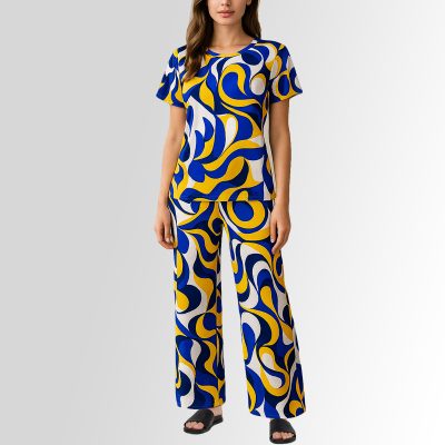 ست تیشرت و شلوار زنانه | مدل موج 6609