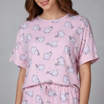 ست تیشرت و شلوارک گربه متعجب | 6584