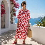 پیراهن ساحلی زنانه نخی مدل شیرین | کد 9608 افراتین - Image 2