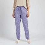 شلوار زنانه خانگی | مدل اسلش بنفش 5566