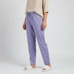 شلوار زنانه خانگی | مدل اسلش بنفش 5566
