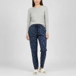 شلوار راحتی زنانه | مدل اسلش سرمه ای 5566