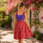 پیراهن زنانه نخی مدل نازگل کد 9606 - Image 3