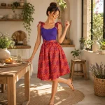 پیراهن زنانه نخی مدل نازگل کد 9606 - Image 2