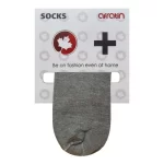 جوراب ساق کوتاه زنانه افراتین مدل ساده رنگ طوسی تیره