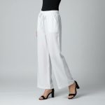 شلوار راسته زنانه | دم پا گشاد سفید 5564