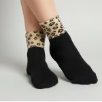 جوراب ساق بلند زنانه | طرح پلنگی