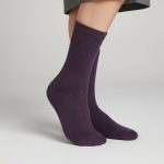 جوراب ساق بلند زنانه | رنگ بادمجونی