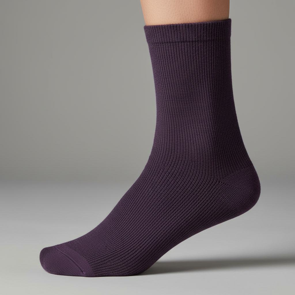 جوراب ساق بلند زنانه | رنگ بادمجونی - Image 2