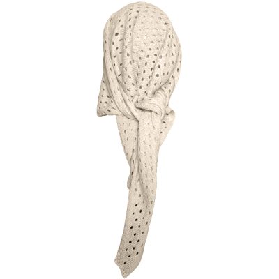 شال بافتنی دورک | رنگ کرم روشن