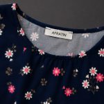 تیشرت گل ریز سرمه‌ای زنانه کد 2593 - Image 4