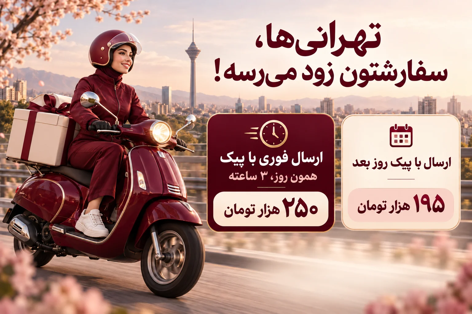 ارسال فوری لباس زنانه در تهران